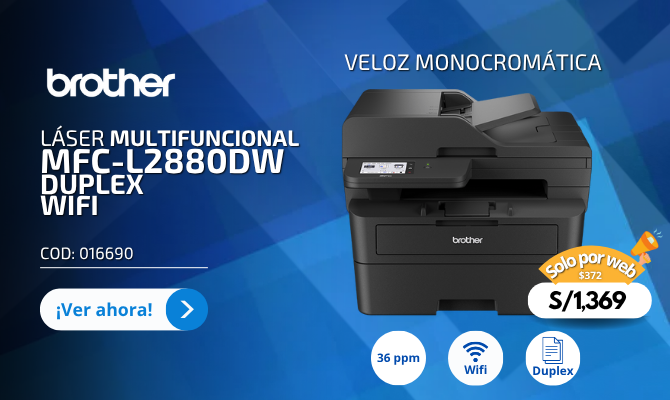 MULTIFUNCIONAL BROTHER LASER MONOCROMATICA MFC-L2880DW